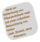 Ideal zur Abdeckung von Pflanzenkübeln oder mit einer indirekten Beleuchtung von hinten (inkl. Sockel, ohne Pflanzen).